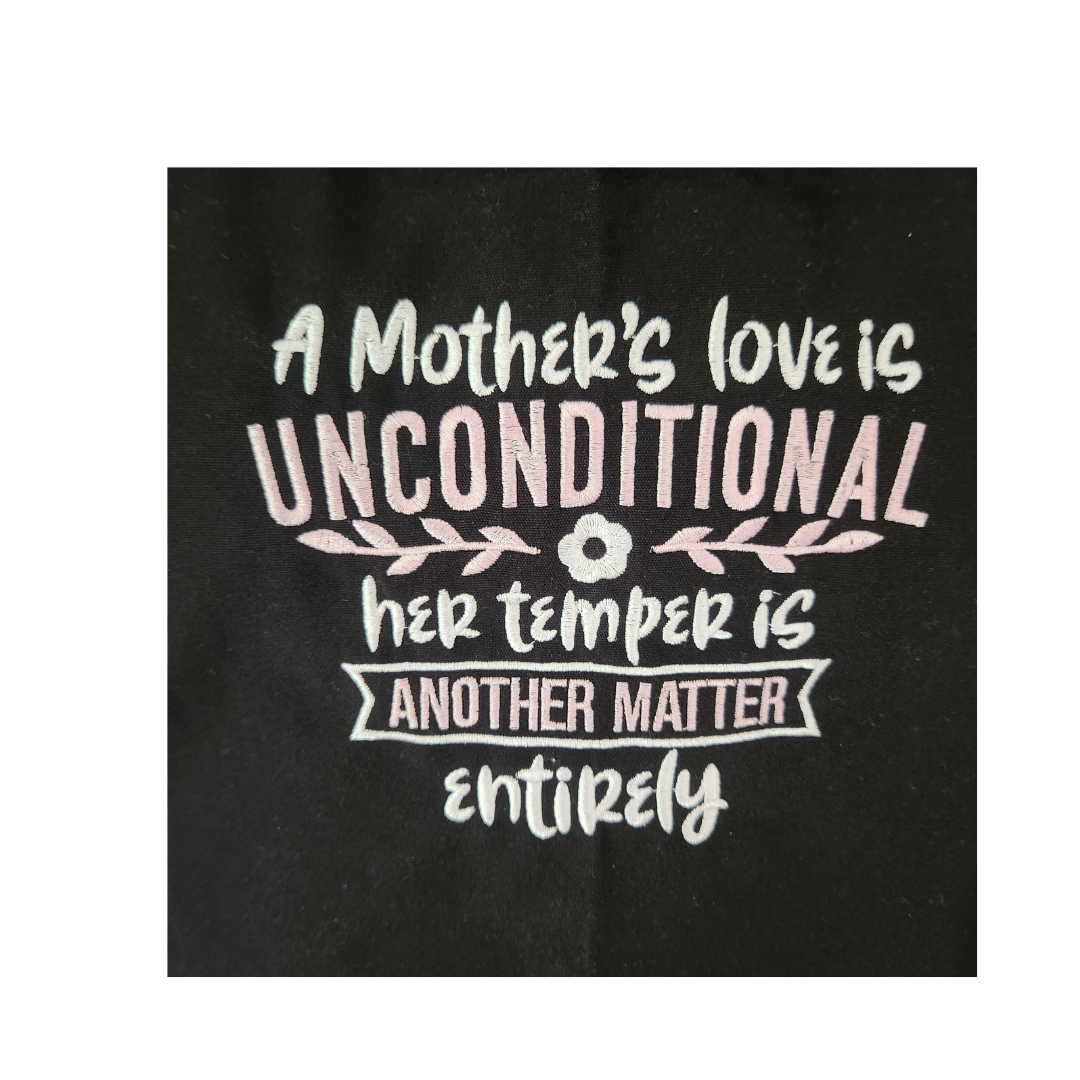 A Mother's Love is Unconditional Embroidered Apron