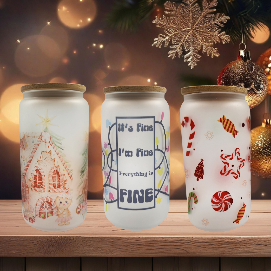 16oz Frosted Glass Mason Jar Beer Can Glass Cup With Bamboo Lid And Straw