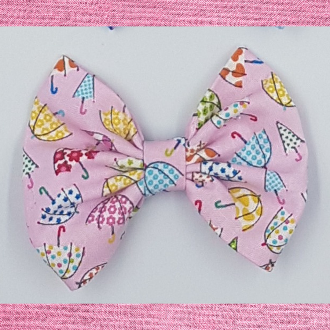 Pink Umbrella Hair Bow