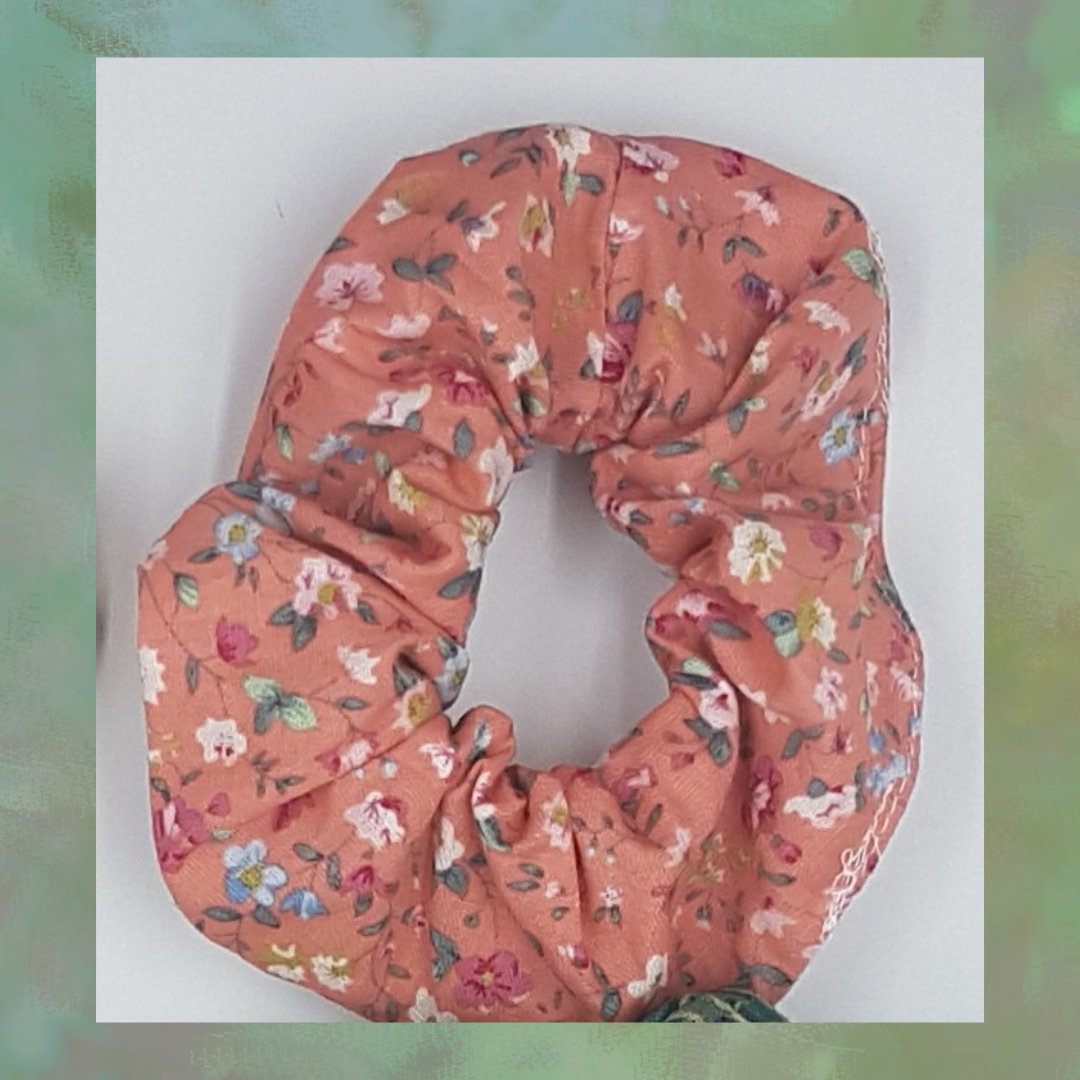 Spring Flower Srunchie - Salmon