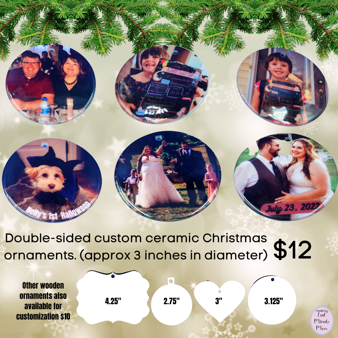 Custom Double-Sided Ceramic Ornament