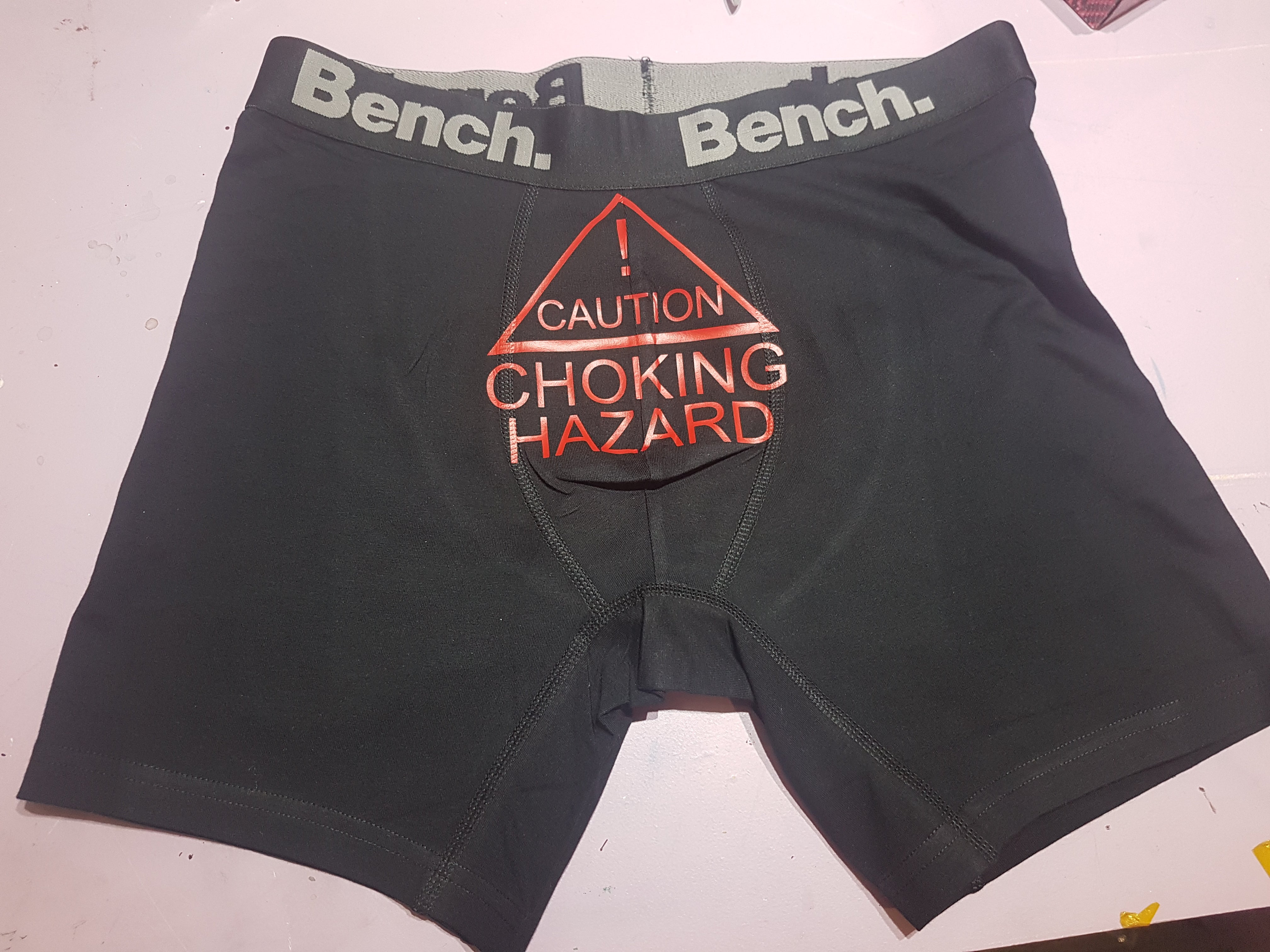 Caution! Choking Hazard Boxer Shorts – Made by Last Minute Mom