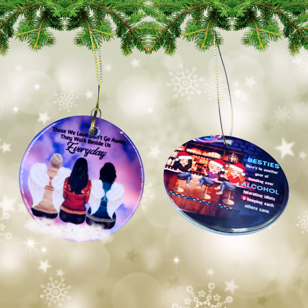 Custom Double-Sided Ceramic Ornament