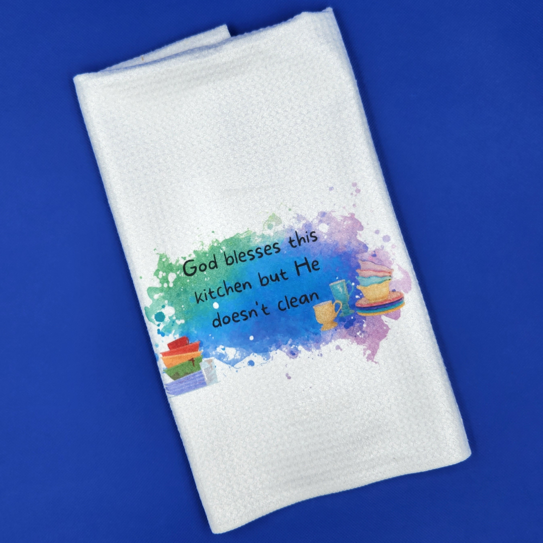 God Blesses this Kitchen Tea Towel