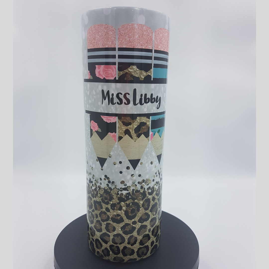 20 oz Teacher Tumbler - Boho Rainbow