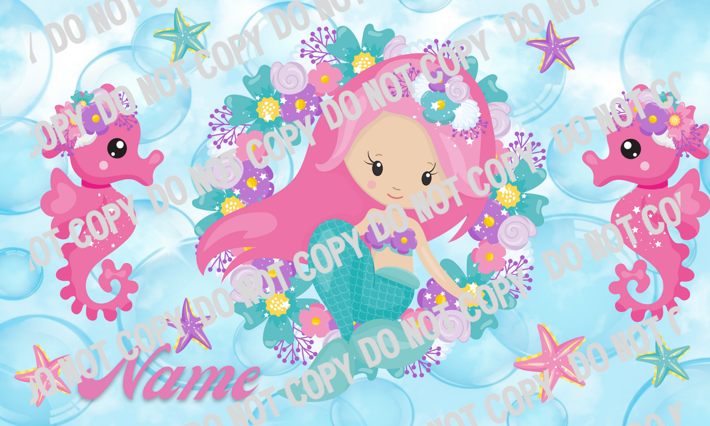 Mermaid and Seahorses 12 oz Kids Water bottle