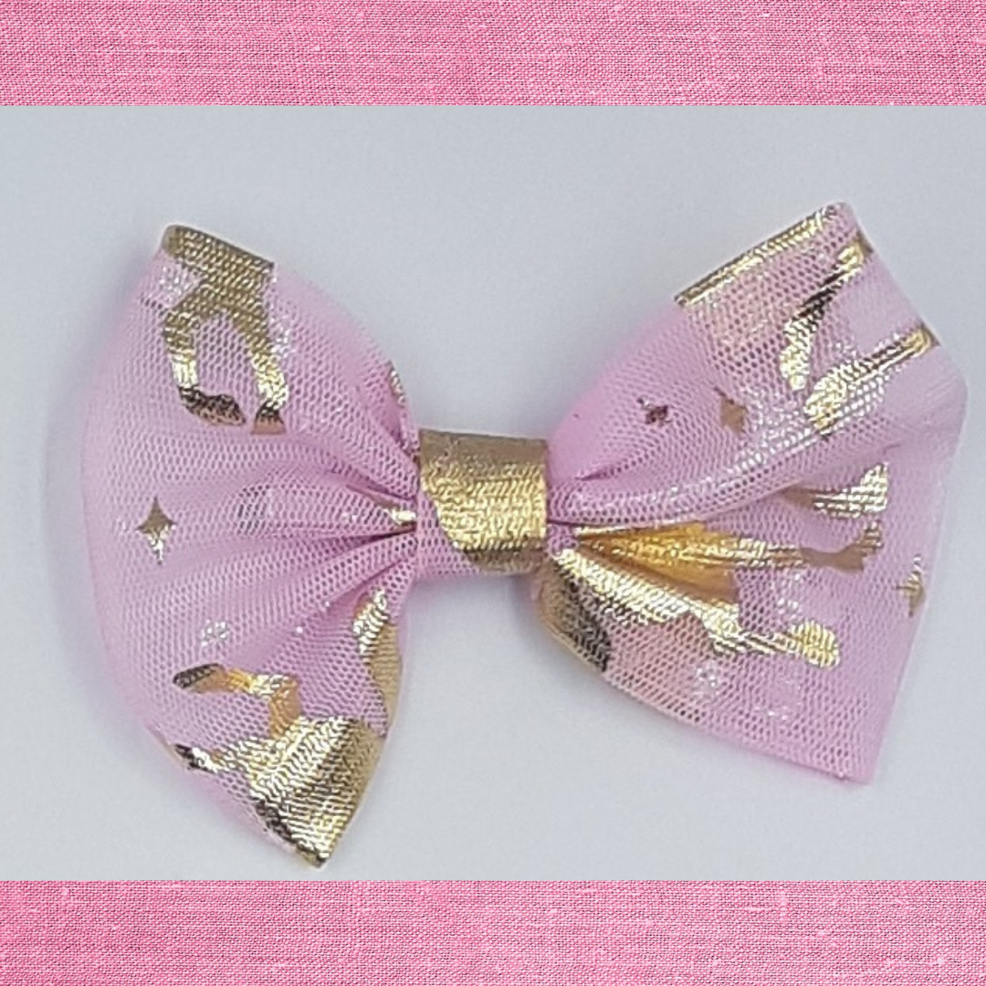 Golden Unicorn Hair Bow