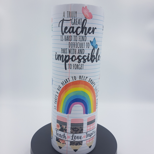 20 oz Teacher Tumbler - It Takes a Big Heart to Shape Little Minds