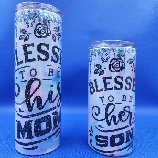 Blessed to be his Mom/Her Son Tumblers Set