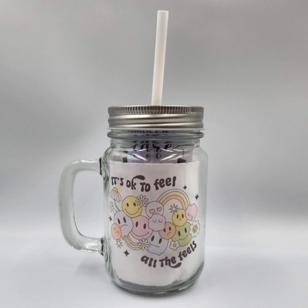 It's OK to feel All the Feels 12oz Mason Jar Glass