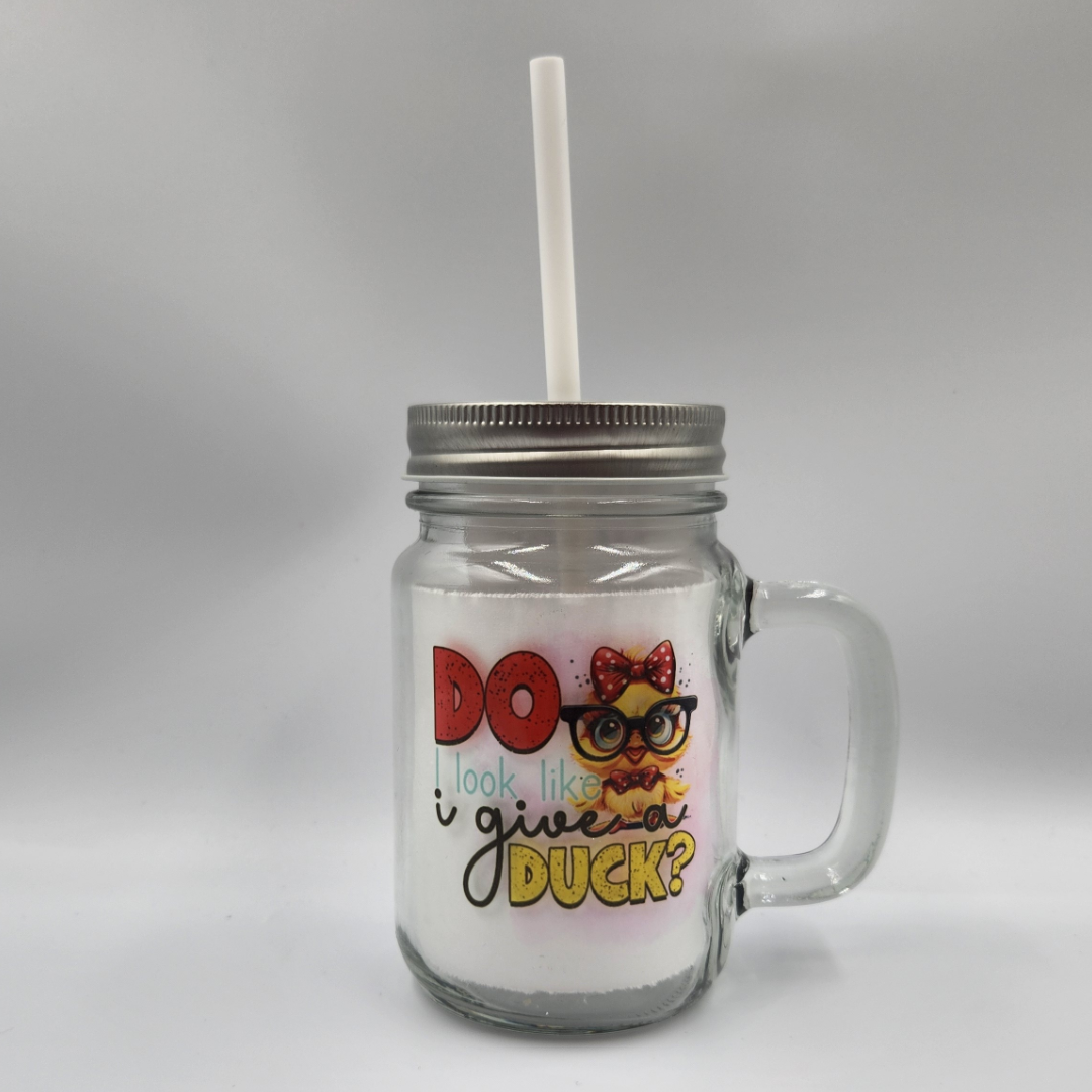 Do I Look Like I Give a Duck 12oz Mason Jar Glass