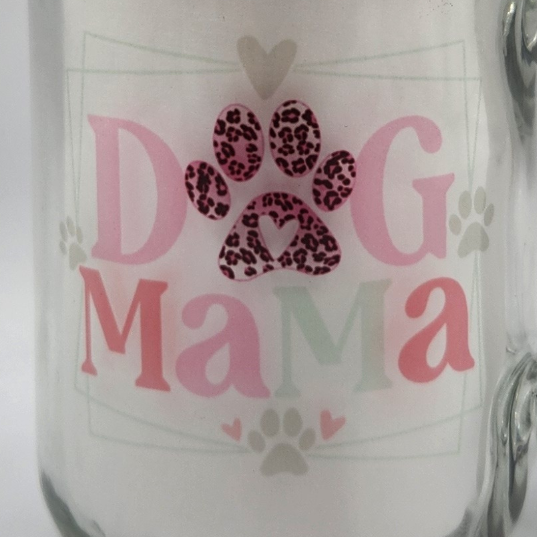 Dog Mama 12oz Mason Jar Glass