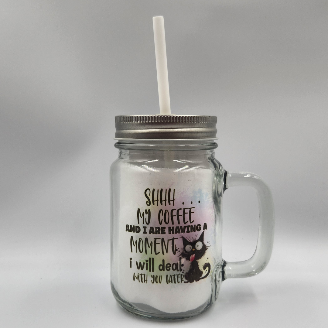 My Coffee and I 12oz Mason Jar Glass