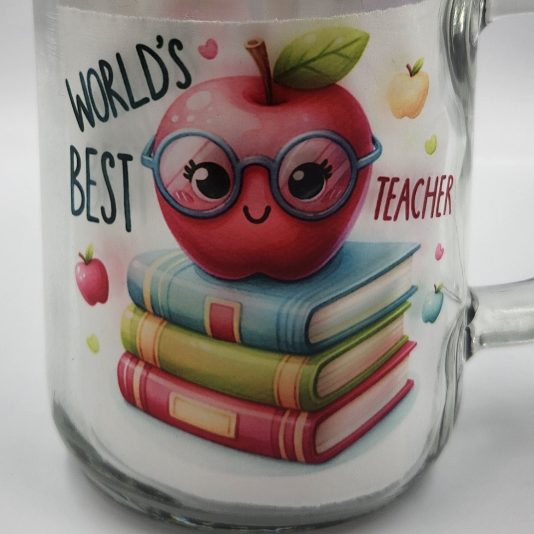 World's Best Teacher 12oz Mason Jar Glass