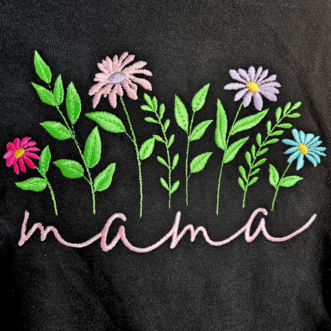 Embroidered Floral Mama tshirt