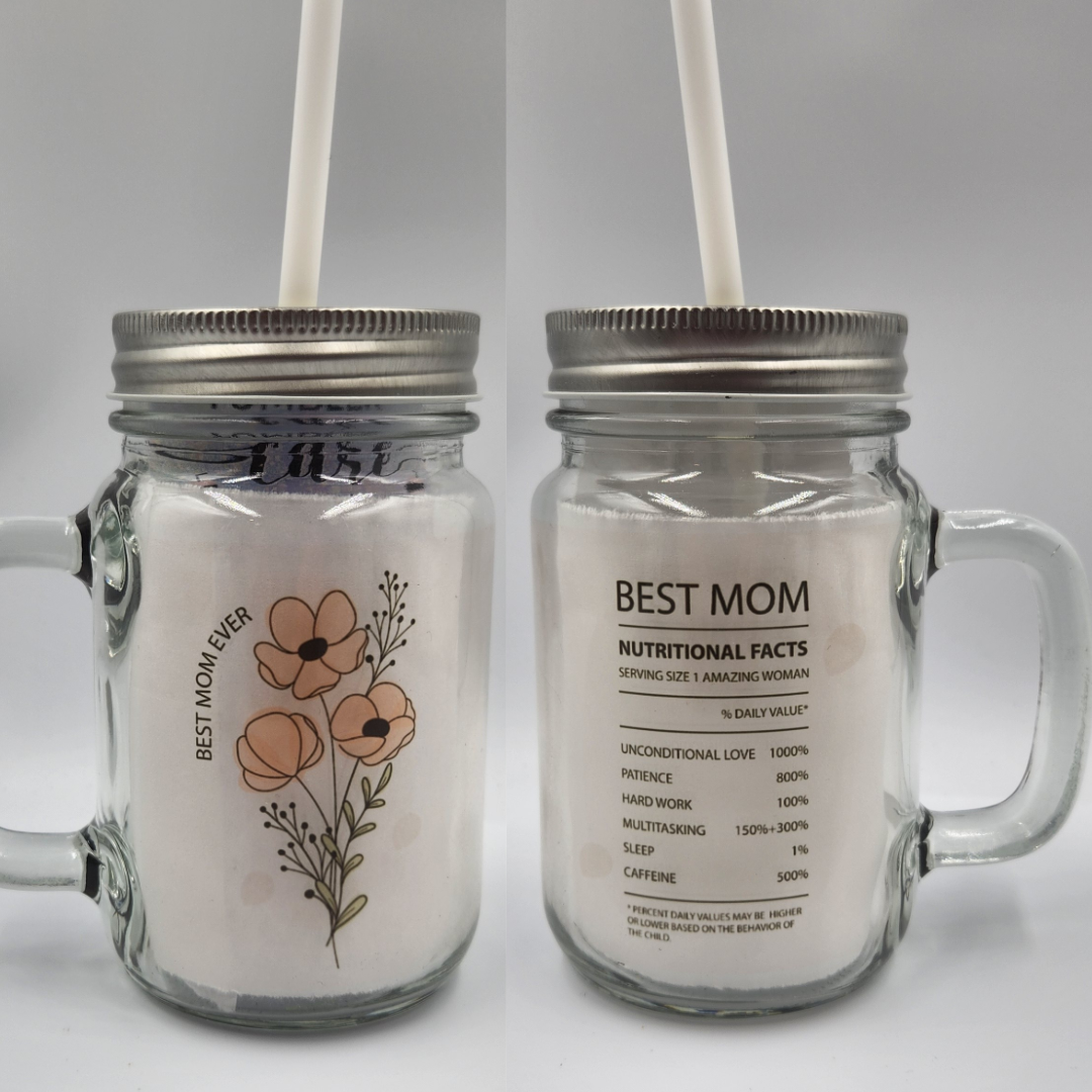 Best Mom Ever 12oz Mason Jar Glass