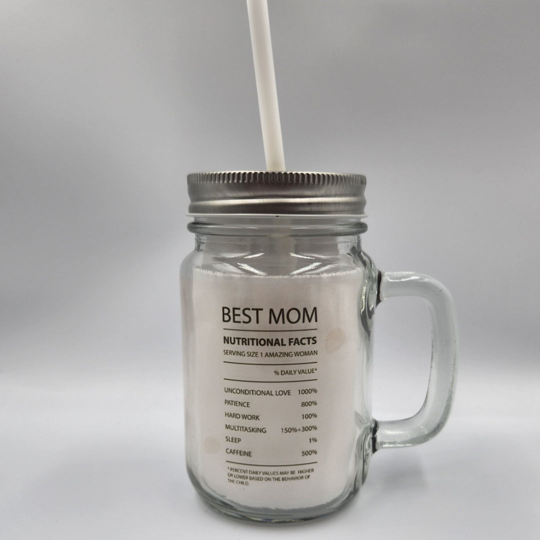 Best Mom Ever 12oz Mason Jar Glass