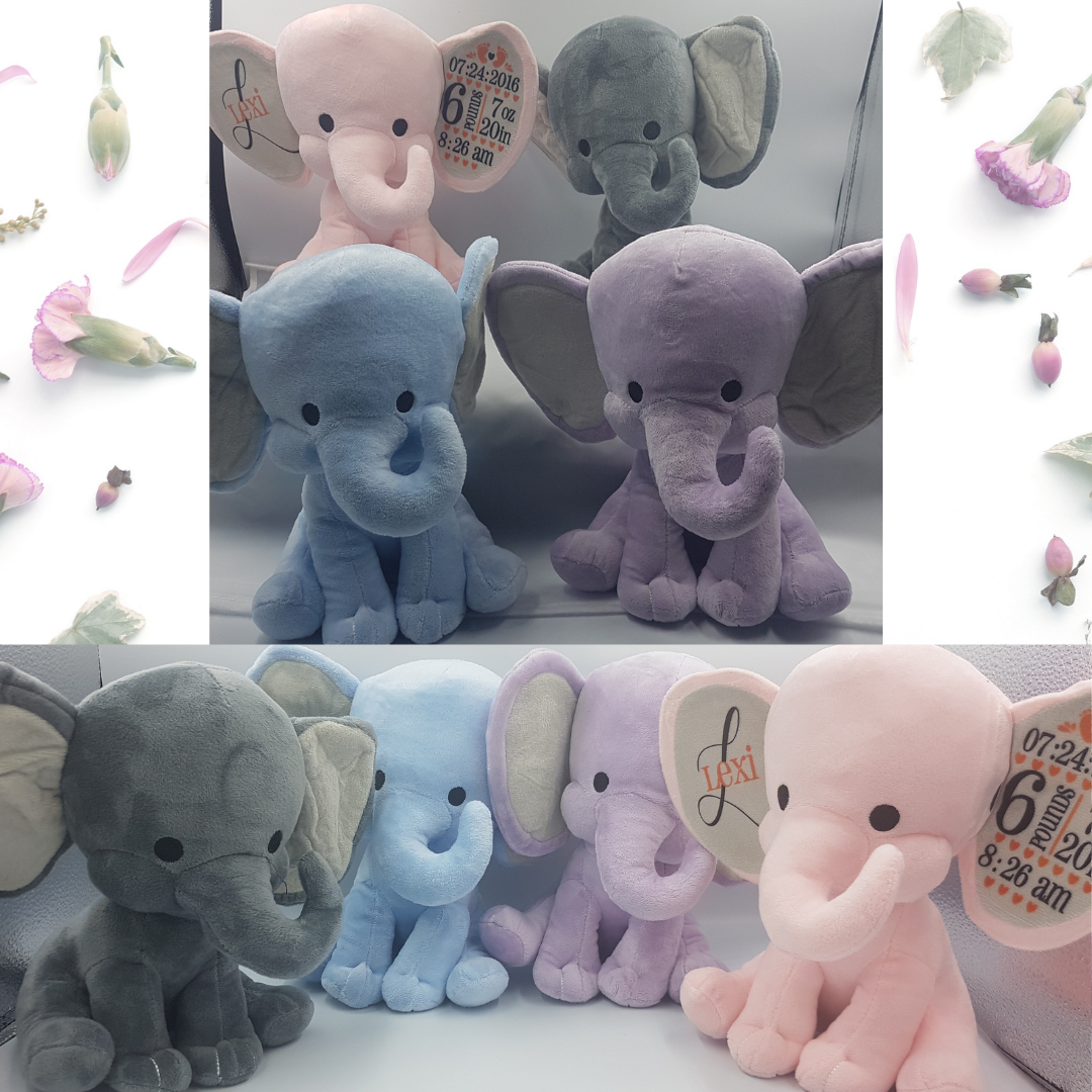 Personalized Stuffed Elephants