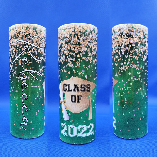 20 oz Green and Gold Graduation Tumbler