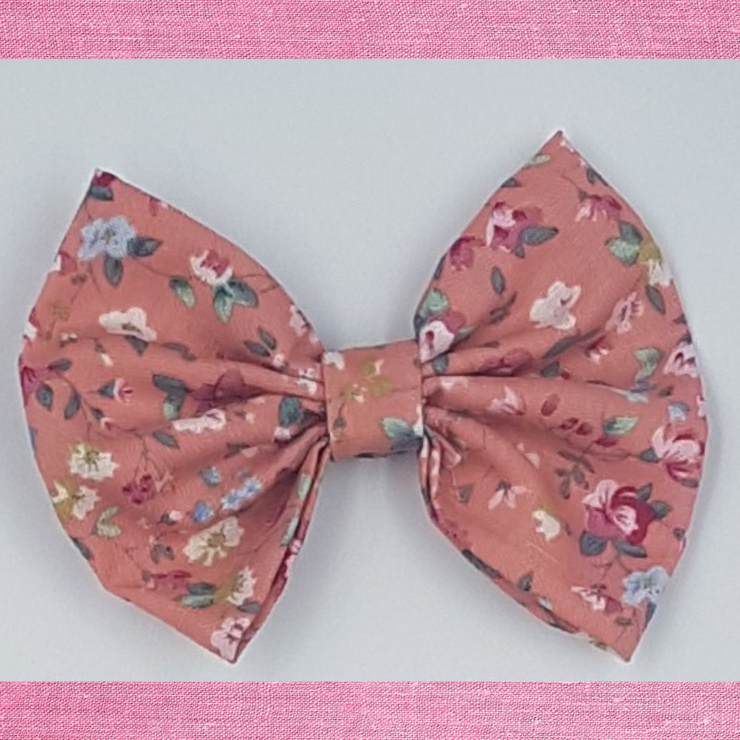 Spring Flower Hair Bow - Salmon